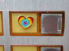 sign hart shaped rainbow colors colours plate sign happy