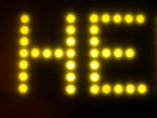 scripts typography sanserif light lights led leds circle circles green he matrix plastic