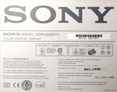 sony monitor backside numbers letters serial model