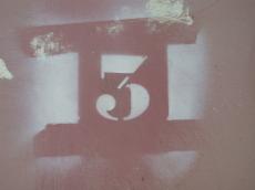 scripts typo typography numbers 3 antique spraypainted painted