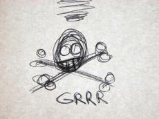 scripts signs skull bones grrr live sucks mistake whatamistaketomaka beware of pirates !@!# paper texture drawing art paintings illustration
