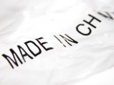 scripts typography plastic bag made in china sanserif white
