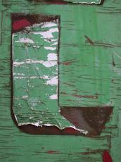 letter l green paint rust 