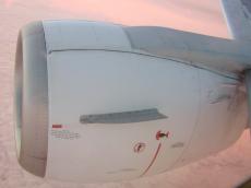 engine wing clouds