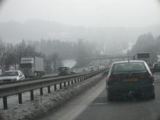 vehicles road traffic land trafficjam vacation germany car cars hills snow winter snowing