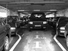 land rover landrover car jeep headlight headlights park parking parked grey ferry transport