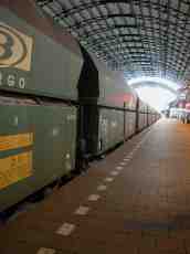 train stealth military green station platform long