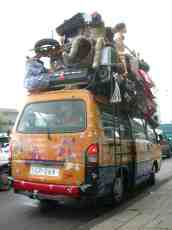 vehicles land taxi art african car van luggage baggage jampacked