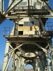 crane dock construction steel beams lifting