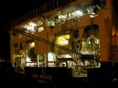 ship boat night geo pacific freight transport