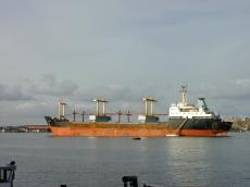 ship containership vessel river ij amsterdam