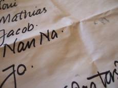 tabus fabrics letter handwriting marker fold
