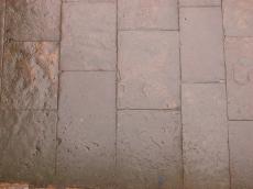 wet stones street bricks red moist
