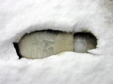 footprint foot sole winter snow texture nature elements print boot shoe white