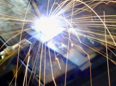 sparks welding fire light blinding