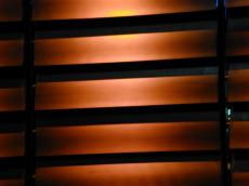 orange beams glow red light