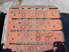 metal steel iron rusty tracks caterpillar orange