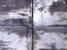 metal slidedoor door doors nail plate plates alumium aluminium weathered texture pattern