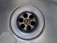 drain sink round drainage holes water metal