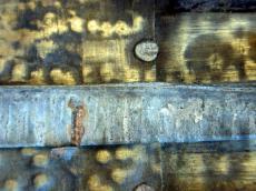 copper battered spiked metal texture led yellow