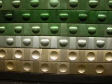 metal wall green spheres