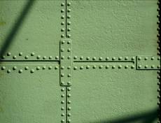 betina metals texture rivetted rivets painted green castiron iron