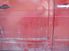 tabus metal door red square flat smooth van side sliding