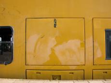 metals hatch scripts paint painted yellow train side hatches objects signs electricity lightning rectangle