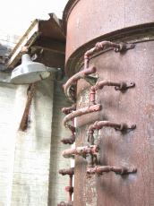 metal tube pipe industrial industry old rusted lamp