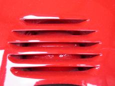 grid steel red painted glossy ventilation holes