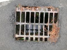 iron sewerlid metal grate asphalt