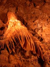 cave chalk stalagtites orange cavern