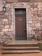 walls texture entrance door wood wooden window lamp light masonry stairs staircase coarse scottish scotland mediavel mediaval rectangle