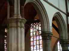 walls pillar column columns arch arches cathedral church gothic architecture interiors stained glass ornaments ornamented