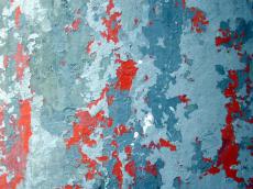 plastered wall painted slivers cracks blue red