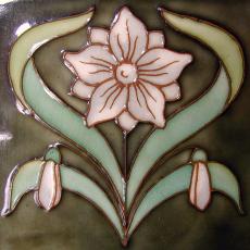 tile decorated coating glazing glazed flower figure