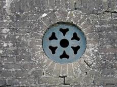 bricks mortar stone wall brick round window