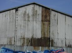 shed wall rusted metal