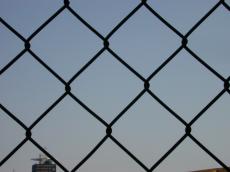 fence sky twilight blue