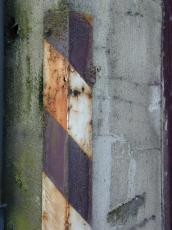 metals walls texture sign signs warning rusted stripes striped corner