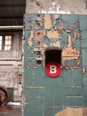 walls typography b painted blistered abandoned factory
