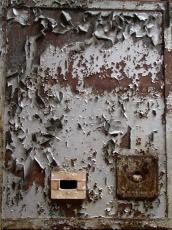 wall abandoned factory paint painted rust rusted blister blistered