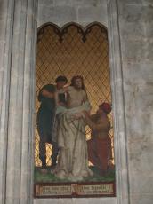 christian wall painting jesus being undone of his clothing