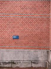 red bricks wall grey