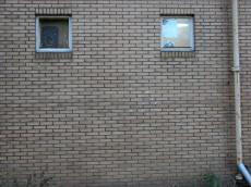 wall flat bricks square broken glass