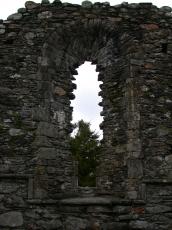 arc bricks ruine old window