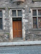 door wall wood stone bricks