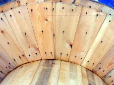 barrel inside wood plank planks nail nails round